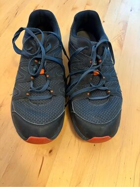 Salomon Navy Athletic Sneakers with Orange Accents